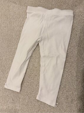 Jacadi White Girls' Leggings with Hem Bows